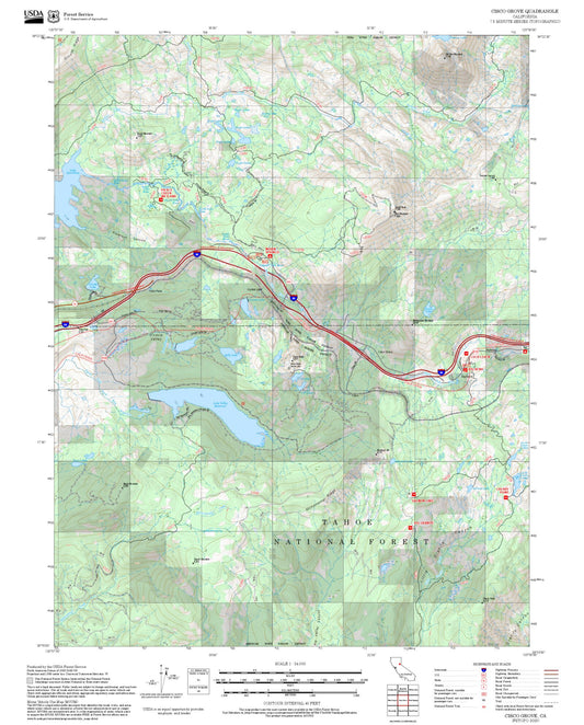 2025 Forest Service Topo Map of Cisco Grove California