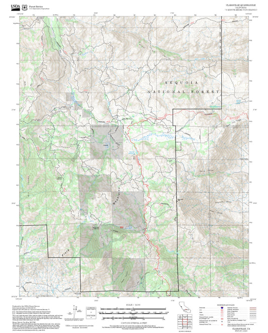 2025 Forest Service Topo Map of Claraville California