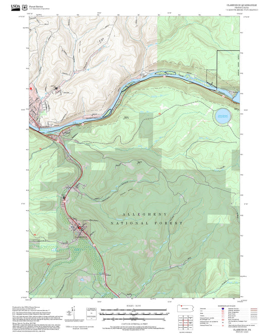 2025 Forest Service Topo Map of Clarendon Pennsylvania