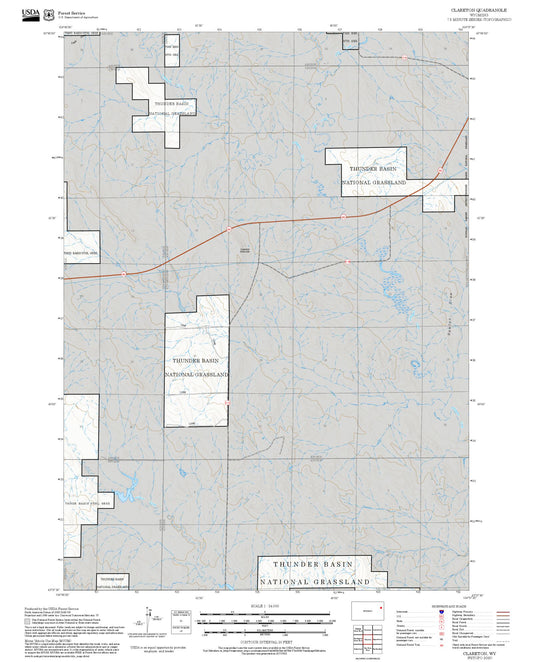 2025 Forest Service Topo Map of Clareton Wyoming