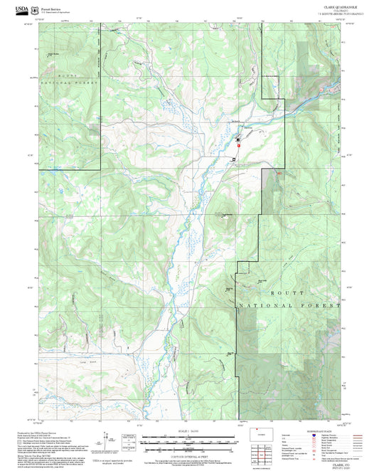 2025 Forest Service Topo Map of Clark Colorado