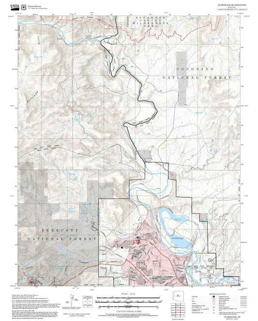 2025 Forest Service Topo Map of Clarkdale Arizona