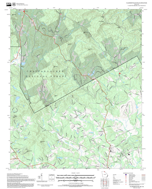 2025 Forest Service Topo Map of Clarkesville NE Georgia