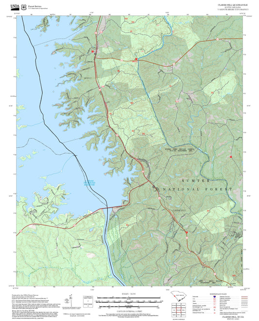 2025 Forest Service Topo Map of Clarks Hill South Carolina
