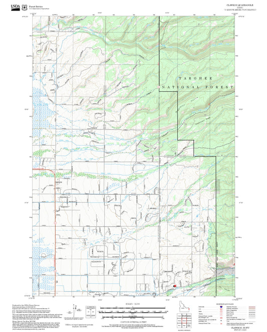 2025 Forest Service Topo Map of Clawson Idaho