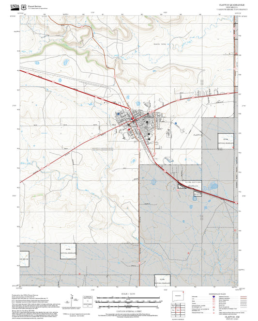 2025 Forest Service Topo Map of Clayton New Mexico