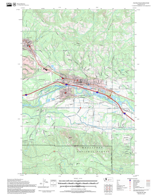 2025 Forest Service Topo Map of Cle Elum Washington