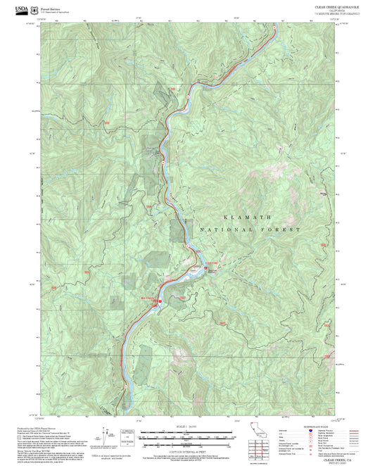 2025 Forest Service Topo Map of Clear Creek California