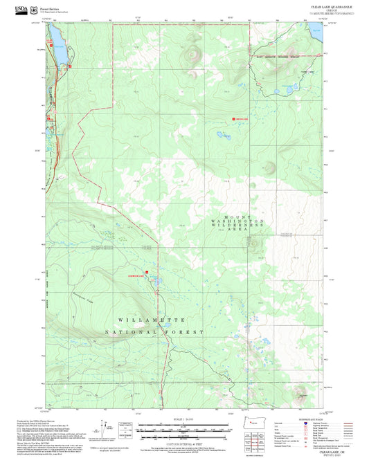 2025 Forest Service Topo Map of Clear Lake Oregon