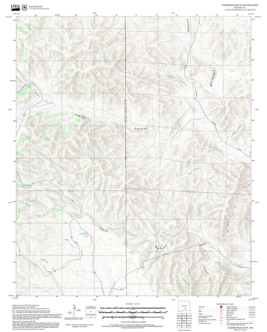 2025 Forest Service Topo Map of Clements Ranch New Mexico