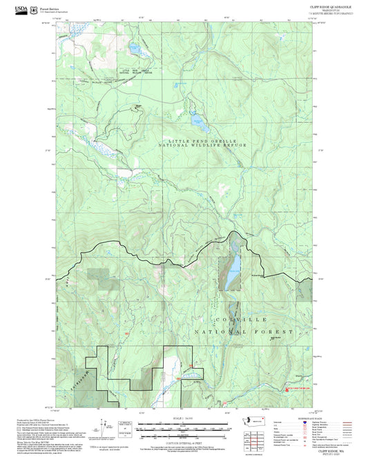 2025 Forest Service Topo Map of Cliff Ridge Washington