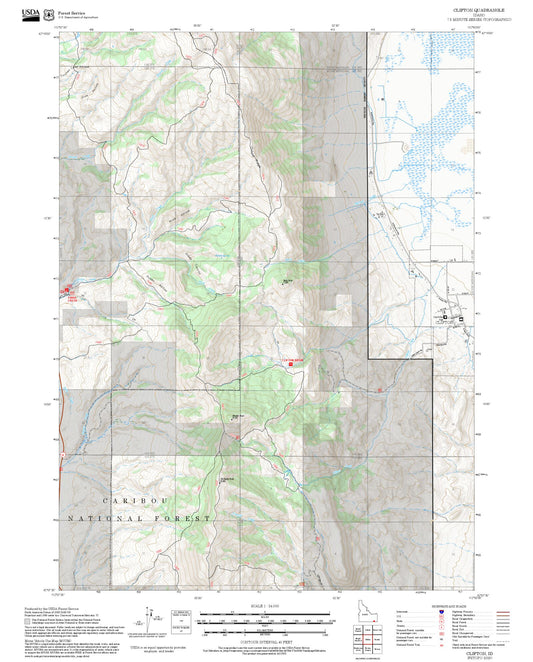 2025 Forest Service Topo Map of Clifton Idaho