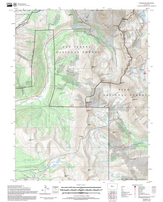 2025 Forest Service Topo Map of Climax Colorado
