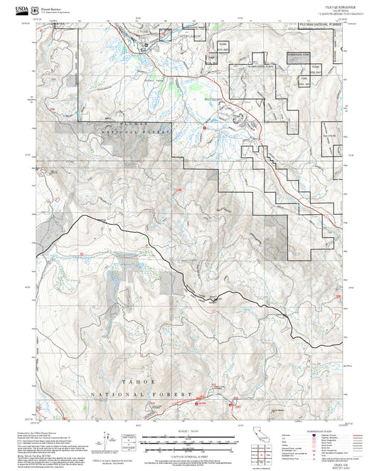 2025 Forest Service Topo Map of Clio California