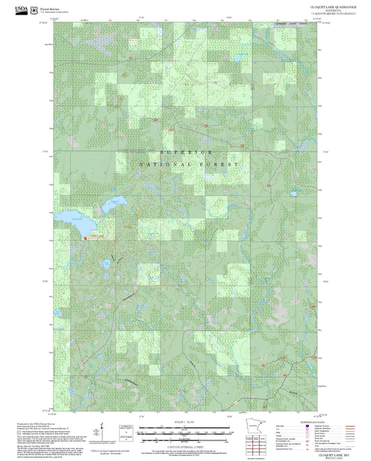 2025 Forest Service Topo Map of Cloquet Lake Minnesota