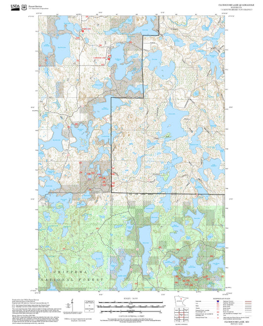2025 Forest Service Topo Map of Clubhouse Lake Minnesota