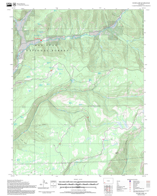 2025 Forest Service Topo Map of Clyde Lake Colorado
