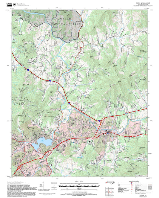 2025 Forest Service Topo Map of Clyde North Carolina