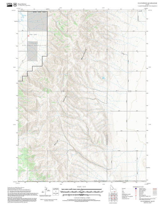 2025 Forest Service Topo Map of Co-op Spring Idaho