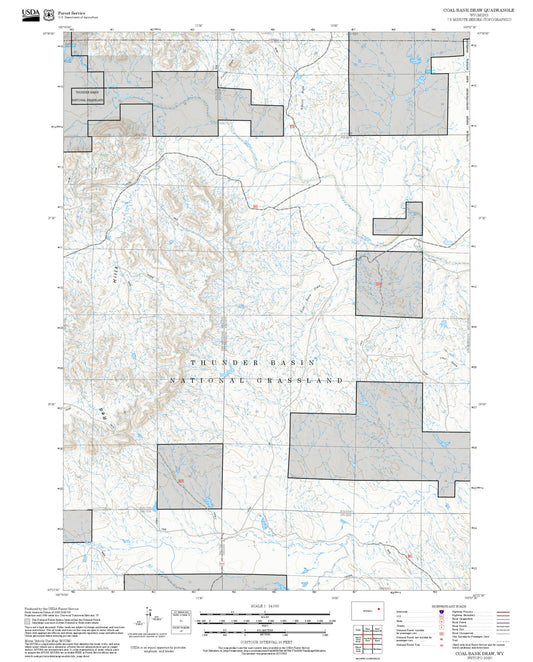 2025 Forest Service Topo Map of Coal Bank Draw Wyoming