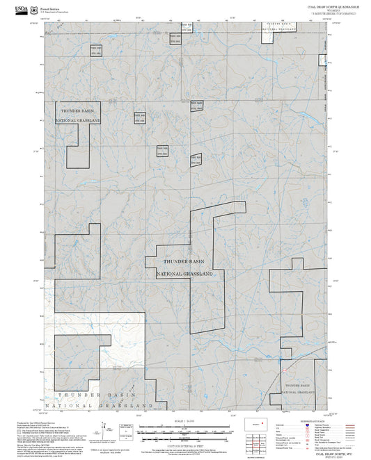 2025 Forest Service Topo Map of Coal Draw North Wyoming
