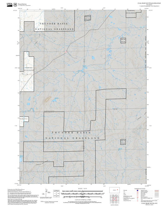 2025 Forest Service Topo Map of Coal Draw South Wyoming