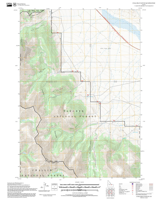 2025 Forest Service Topo Map of Coal Kiln Canyon Idaho