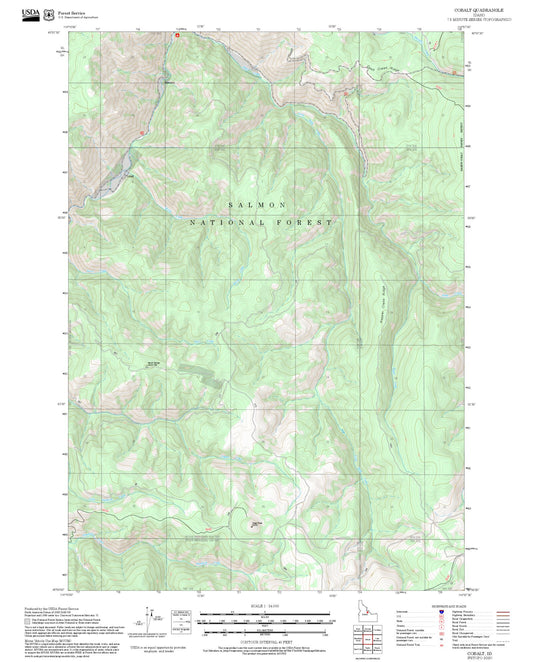 2025 Forest Service Topo Map of Cobalt Idaho