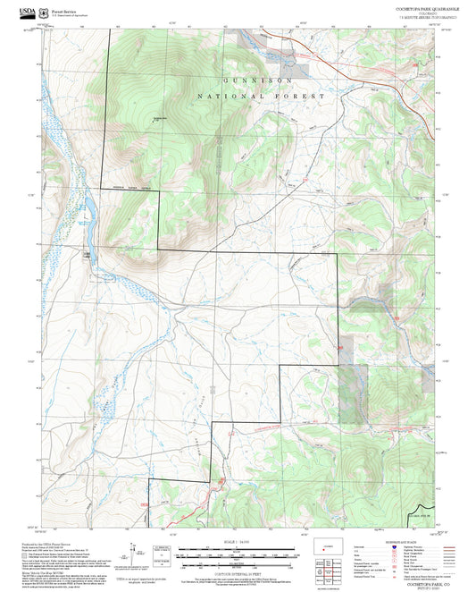 2025 Forest Service Topo Map of Cochetopa Park Colorado