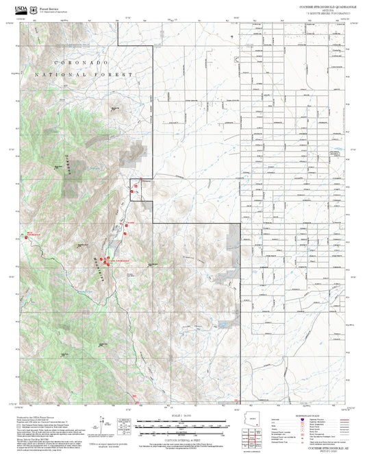 2025 Forest Service Topo Map of Cochise Stronghold Arizona