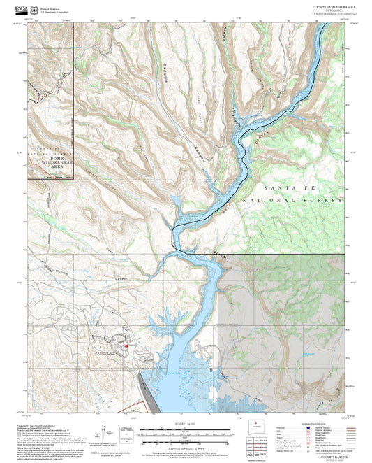 2025 Forest Service Topo Map of Cochiti Dam New Mexico