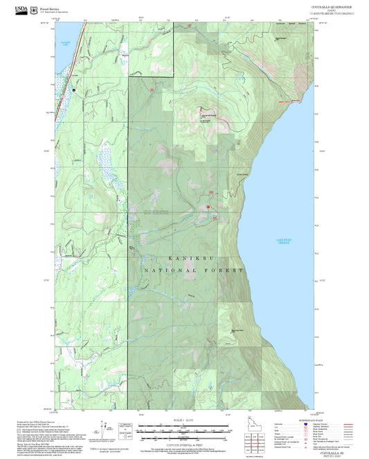 2025 Forest Service Topo Map of Cocolalla Idaho