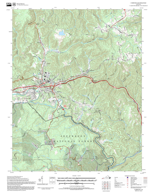 2025 Forest Service Topo Map of Coeburn Virginia
