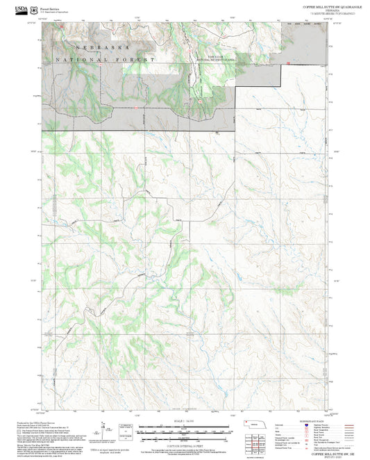 2025 Forest Service Topo Map of Coffee Mill Butte SW Nebraska