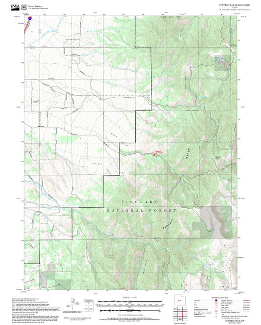 2025 Forest Service Topo Map of Coffee Peak Utah