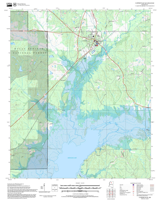2025 Forest Service Topo Map of Coffeeville Mississippi