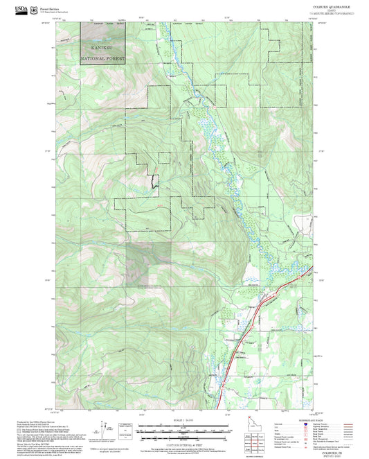 2025 Forest Service Topo Map of Colburn Idaho
