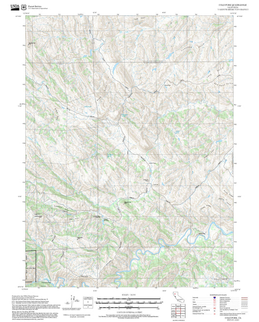 2025 Forest Service Topo Map of Cold Fork California
