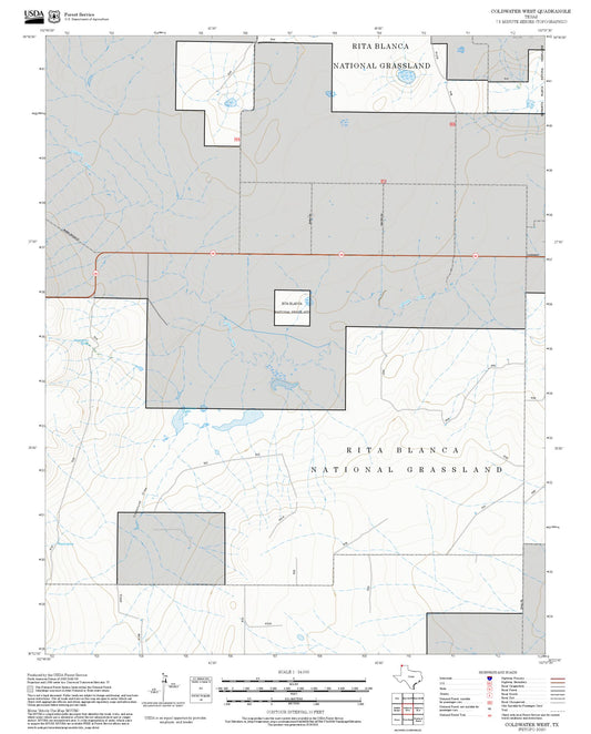2025 Forest Service Topo Map of Coldwater West Texas