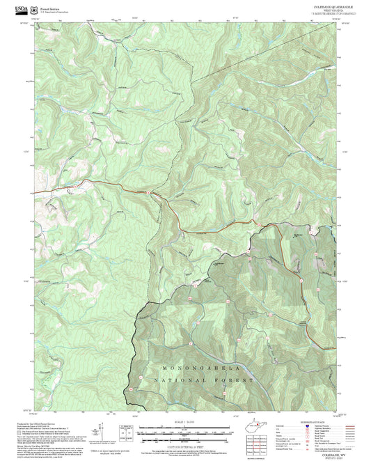 2025 Forest Service Topo Map of Colebank West Virginia