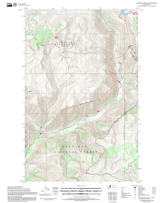 2025 Forest Service Topo Map of Coleman Peak Washington
