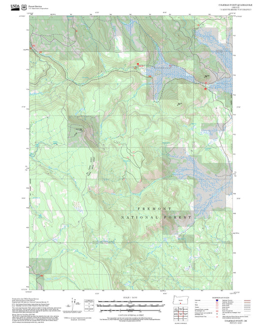 2025 Forest Service Topo Map of Coleman Point Oregon