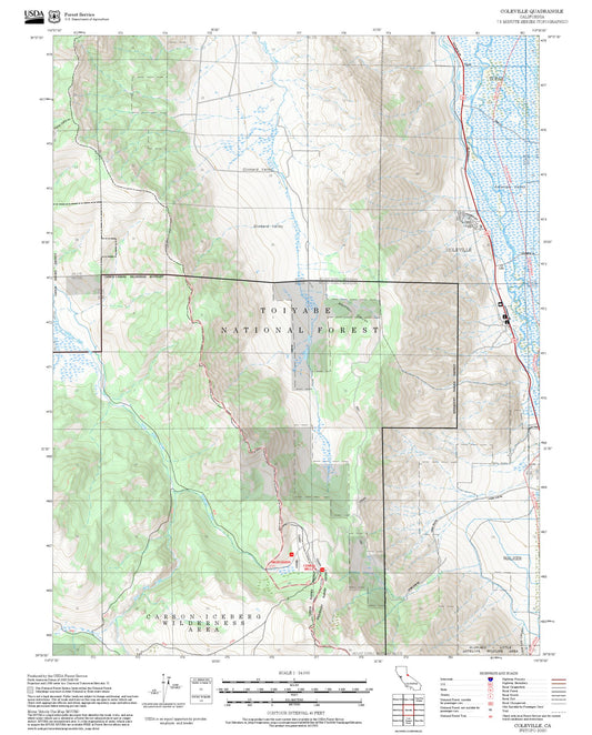 2025 Forest Service Topo Map of Coleville California