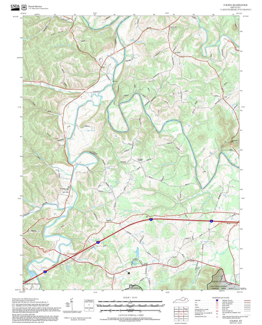2025 Forest Service Topo Map of Colfax Kentucky