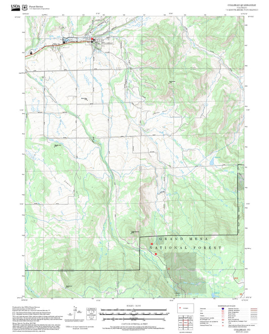 2025 Forest Service Topo Map of Collbran Colorado