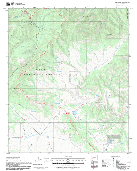 2025 Forest Service Topo Map of Collins Park New Mexico