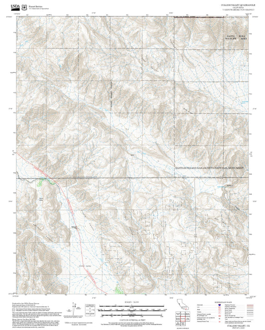 2025 Forest Service Topo Map of Collins Valley California