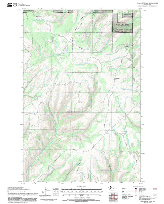 2025 Forest Service Topo Map of Colockum Pass Washington