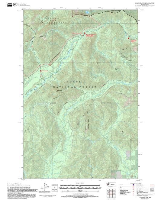 2025 Forest Service Topo Map of Colonel Bob Washington