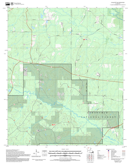 2025 Forest Service Topo Map of Colquitt Louisiana